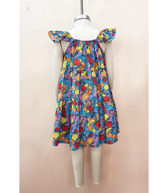 ID17908K Fruit Tiered Midi Dress