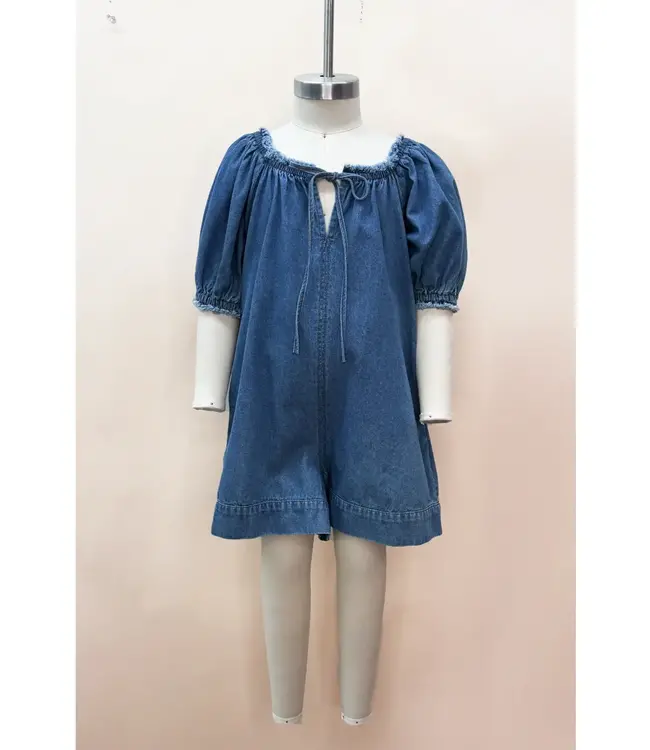 IP18042K Washed Denim Romper
