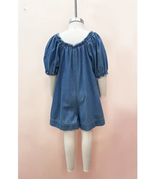 IP18042K Washed Denim Romper