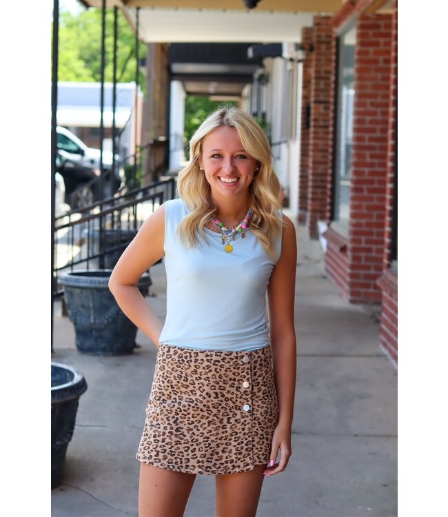 Hi Rise Button Skort