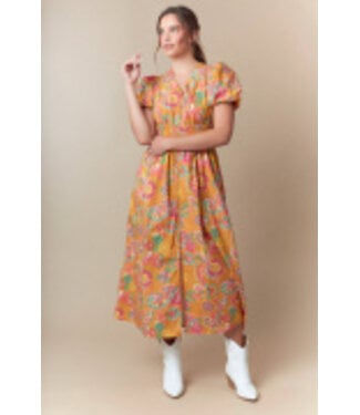 Fantastic Fawn Paisley Print Zipper Front Dress