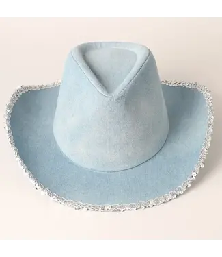 Fashion City Denim Cowboy Hat w/ Sequins