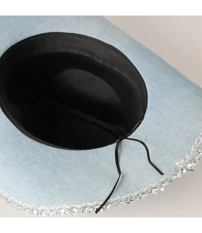 Denim Cowboy Hat w/ Sequins