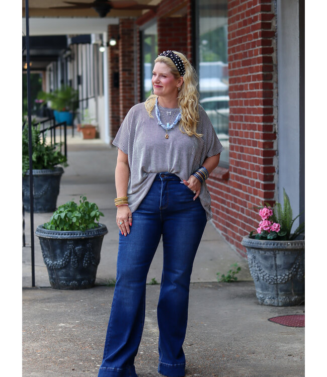 RDP5914 TC Elas Band High Rise Flare Jeans