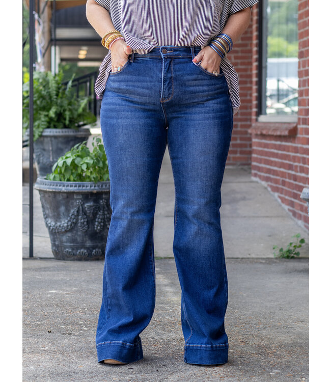 RDP5914 TC Elas Band High Rise Flare Jeans