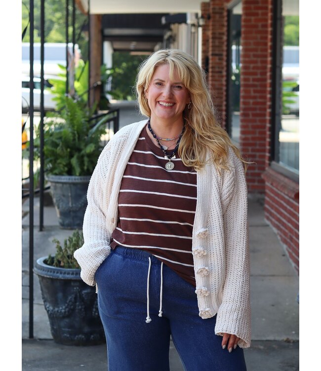 Cardigan w/ Chenille Buttons