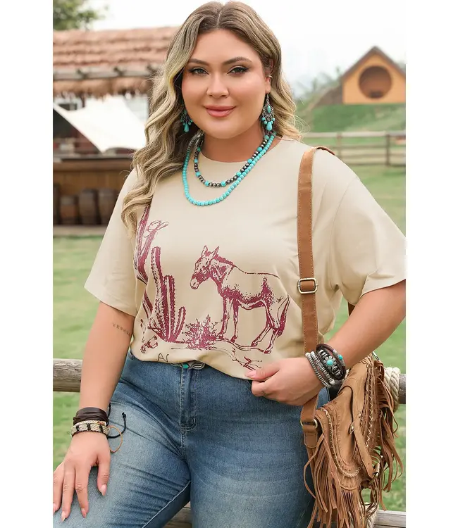 Western Cactus Crewneck Tee