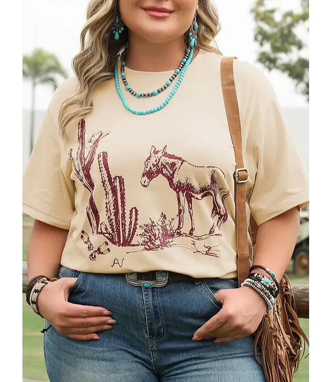 Western Cactus Crewneck Tee