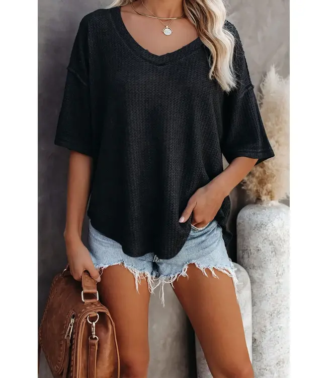 Waffle Reverse Seam S/S Top