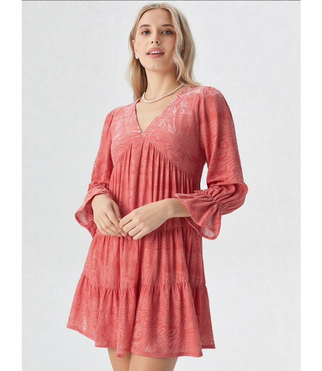 Velvet Print Tunic Dress