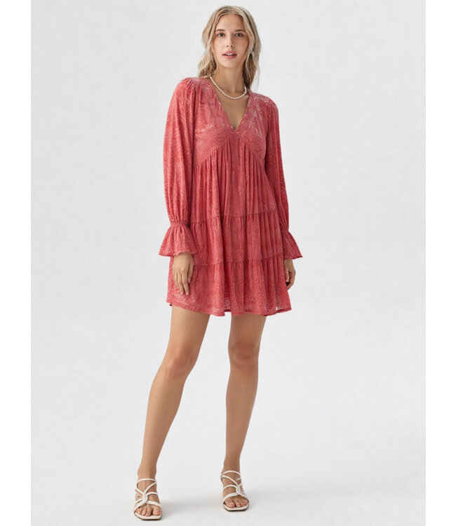 Velvet Print Tunic Dress