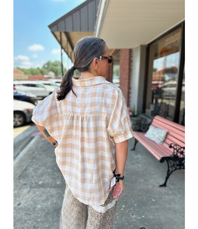 Checkered Boxy B/D Top