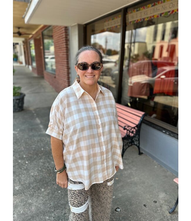 Checkered Boxy B/D Top