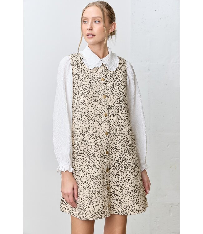 Printed Denim Sleeveless Dress