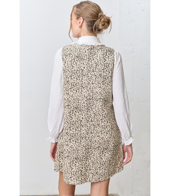 Printed Denim Sleeveless Dress