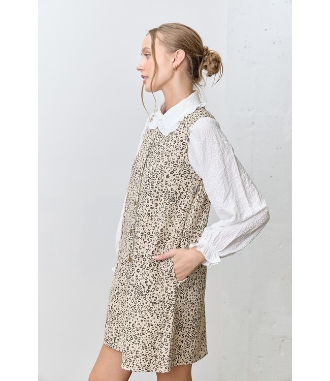 Printed Denim Sleeveless Dress