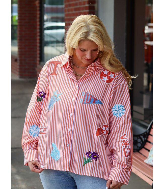 Licensed TN Mini Icon Striped Button Down