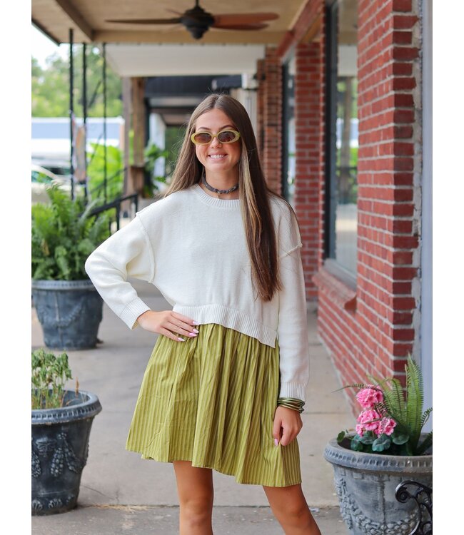 Poplin Two-Fer Dress