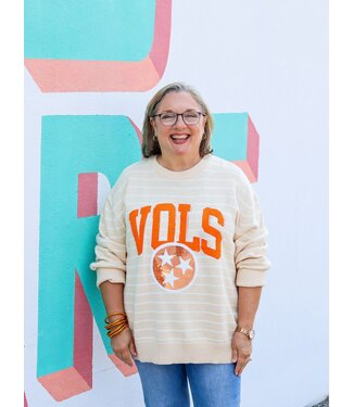 Queen of Sparkles TN Stripe Vintage Sweater