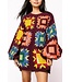 Patchwork Balloon Sleeve Dress