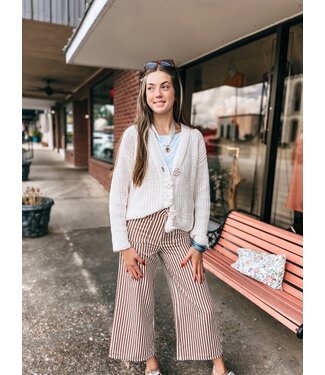 Sewn and Seen Twill Stripe Wide Leg Pants