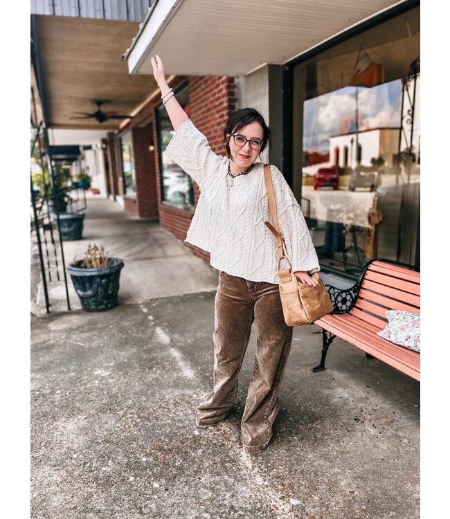 High Rise Wide Leg Corduroy Pant