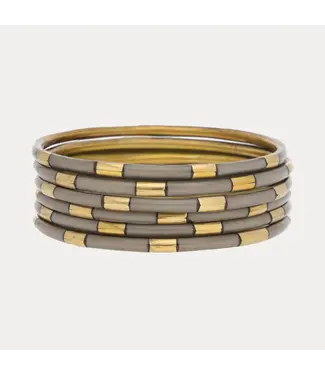 BUDHAGIRL All Weather Bangle VEDA Ash set/6