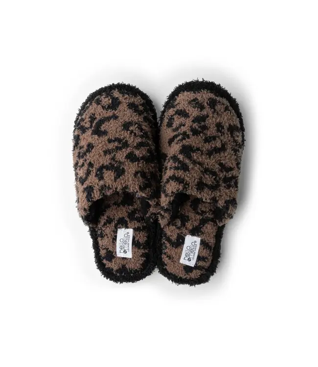 Cat Nap Slippers brown leopard SMALL