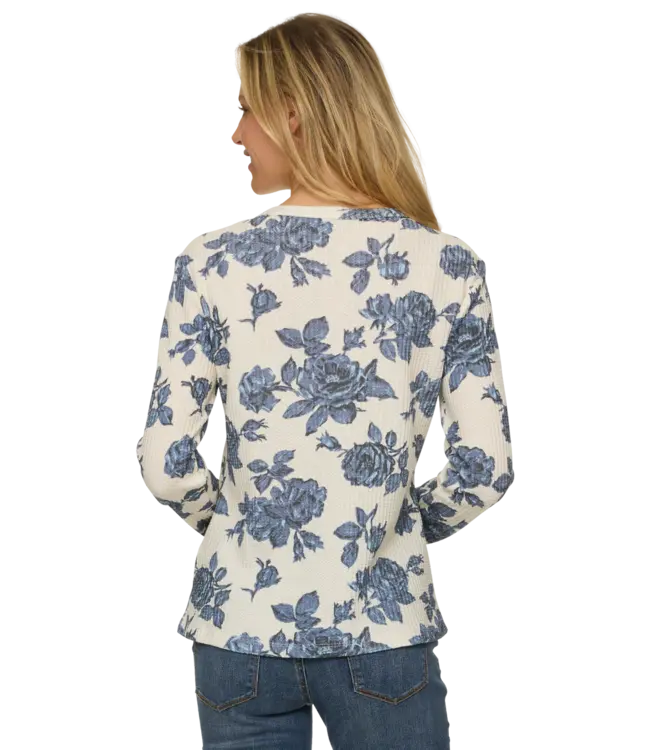 Fayston Printed L/S Waffle Crew