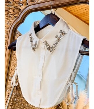 Instant Elevation Faux Collar White Rhinestone