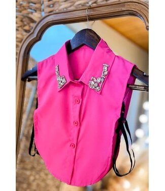 Instant Elevation Faux Collar Hot Pink Rhinestone