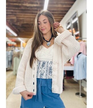 Cardigan w/ Chenille Buttons