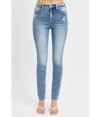 Risen Distressed Skinny Jeans