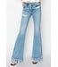 Mid Rise Fringe Flare Jeans
