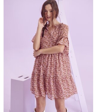 JADE BY JANE Floral V-neck Mini Dress