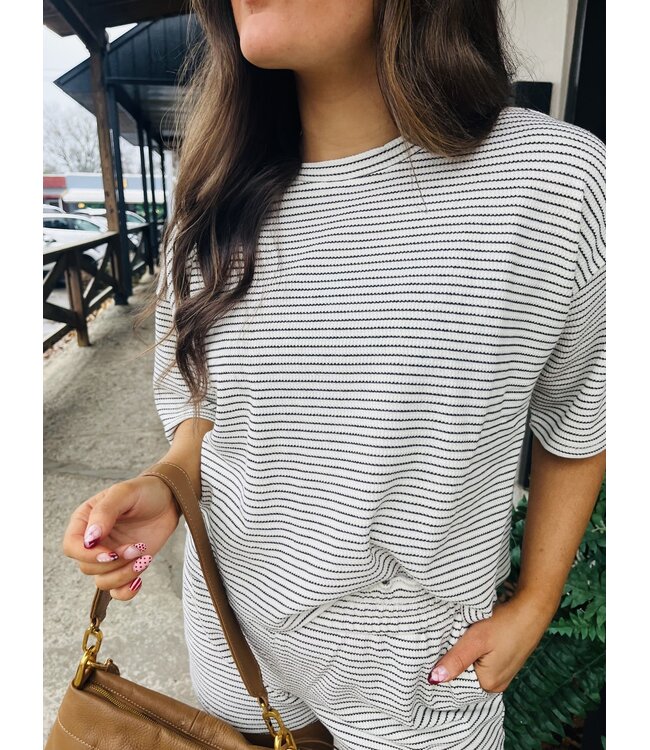 Striped Top/Shorts Set