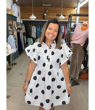 aapparella polka dots ruffled dress