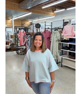 Peach Love CA OVERSIZED STRIPED CUT