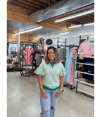LOVESOFT STRIPED RUFFLE TOP