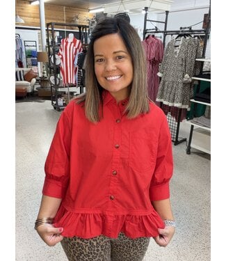 Sewn and Seen RUFFLE HEM POPLIN TOP