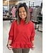RUFFLE HEM POPLIN TOP