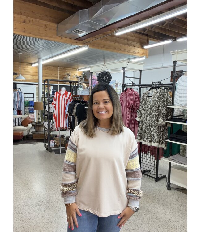 Autumn Stroll Mixed Sleeve Top