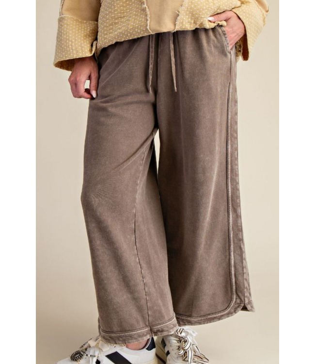 MINERAL WASHED TERRY KNIT PANTS