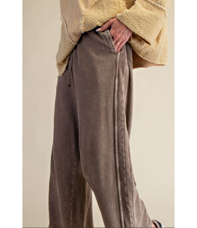 MINERAL WASHED TERRY KNIT PANTS