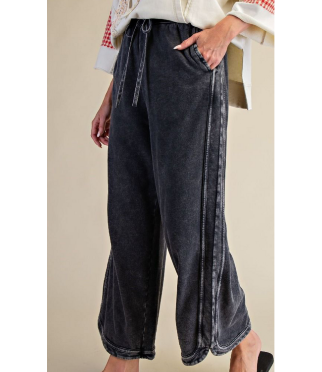 MINERAL WASHED TERRY KNIT PANTS