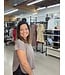 TAUPE GREY RIBBED TOP
