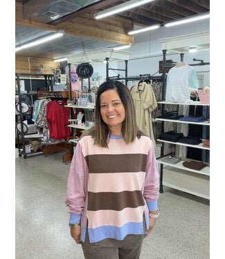 Easel LS STRIPE MINERAL WASHED