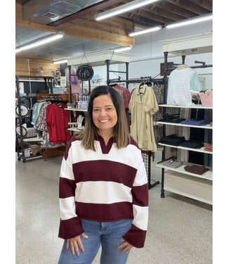 Sewn and Seen GAMEDAY RUGBY STRIPE SWEATER