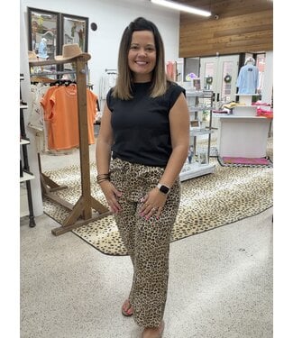 Sewn and Seen LEOPARD WIDE LEG TERRY PANTS