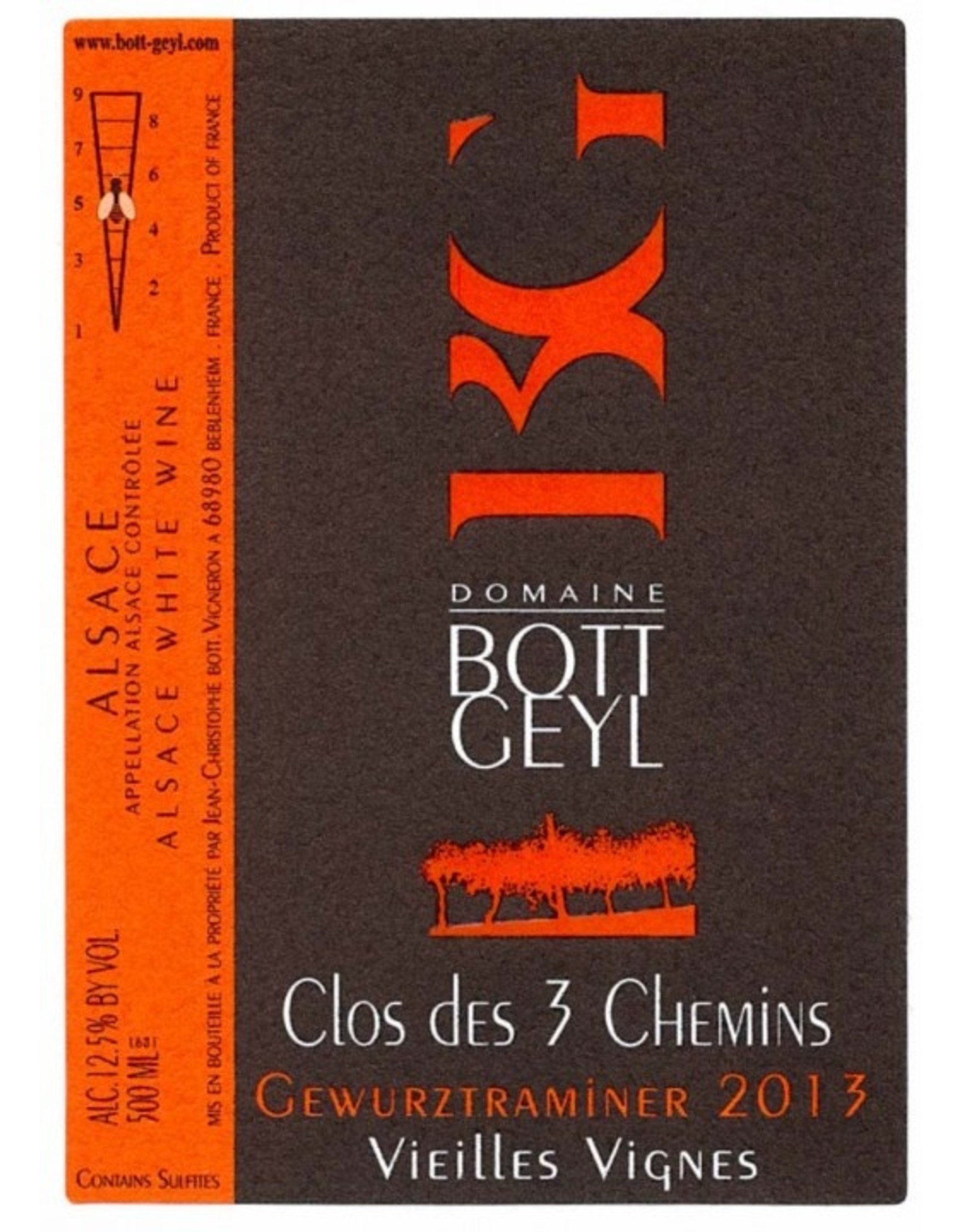 Gewurztraminer, “3 Chemins”, Alsace, Bott-Geyl, 2013 (500 ml)